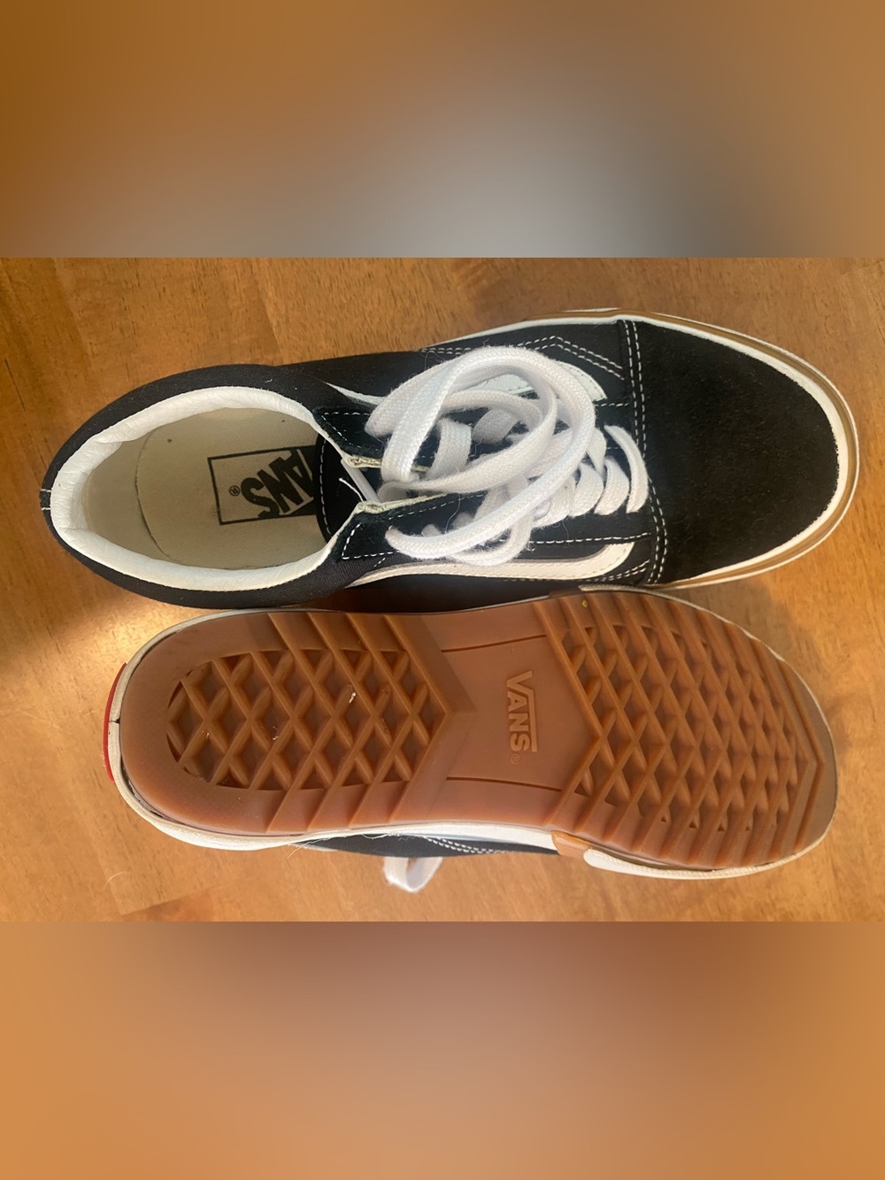 Vans Black and White Platform Old Skool with Gum Accent - Picture 8 of 8
